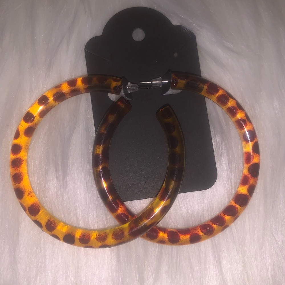 Tortoise Shell Hoop Earrings